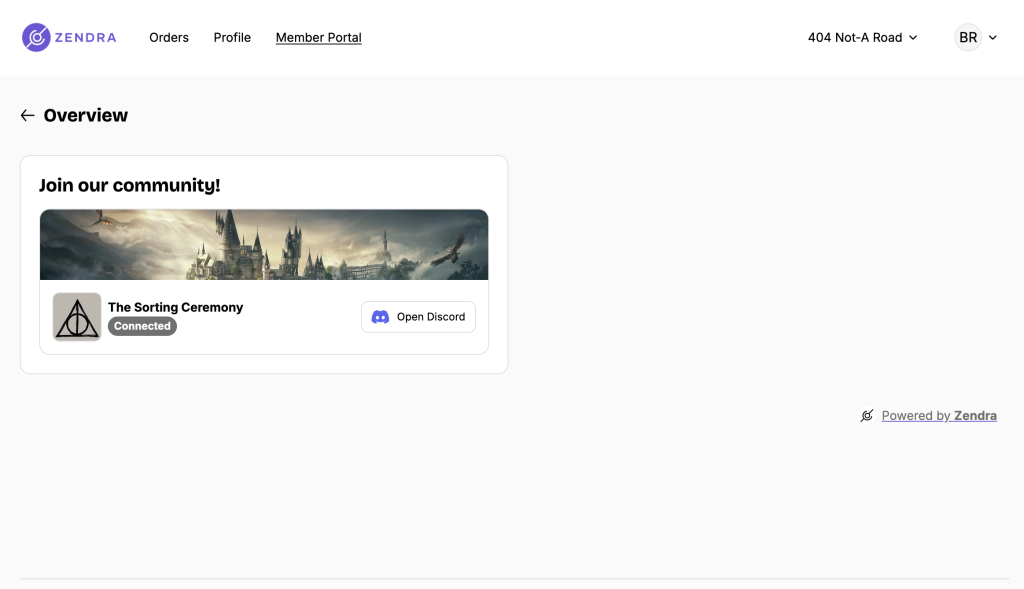 Zendra member community: Discord connected